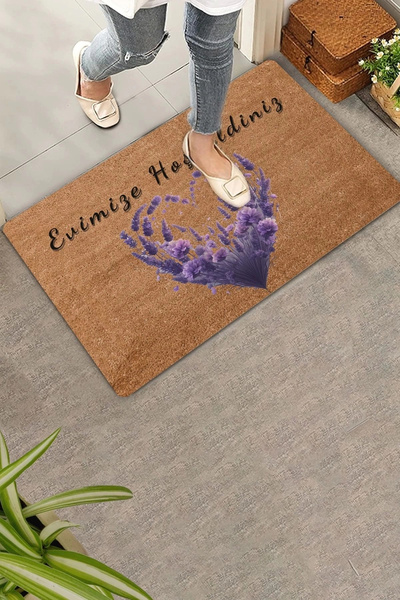 Valerine Life Cercul de inimă Lavandă Bine ați venit acasă Covoraș de ușă 45x...