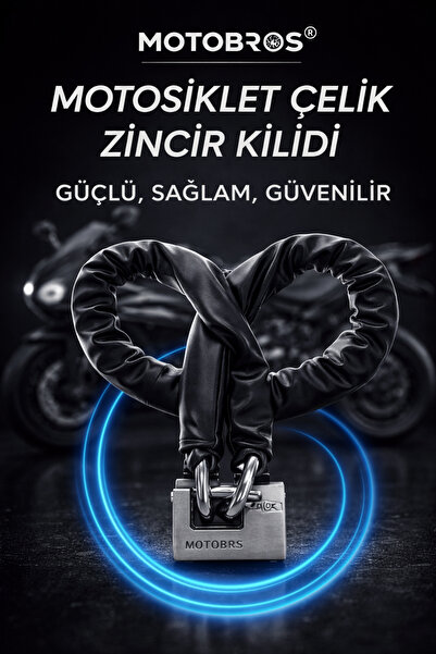 Motobros MT-458 Motosiklet Kilidi Motor Kilidi 10mm Güçlendirilmiş Çelik Zinc...