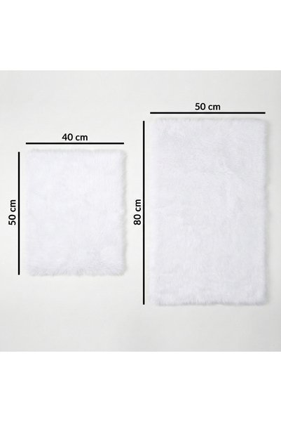 Derya Home Luna Rabbit Fur Look Ultra Soft 2-Piece Bathroom Set