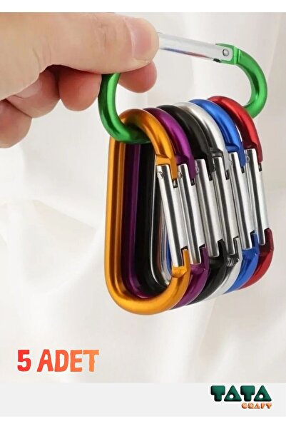 TATA CRAFT RENKLİ KARABİNA - 5 ADET- ÇANTA CÜZDAN ANAHTARLIK AKSESUAR
