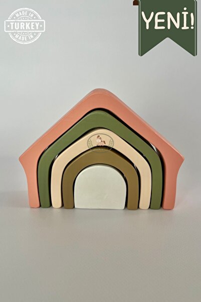 DORU Waldorf Doğal Ahşap Renkli Ev Oyun Seti Fotoğraf Çekimi Bebek Odası Deko...