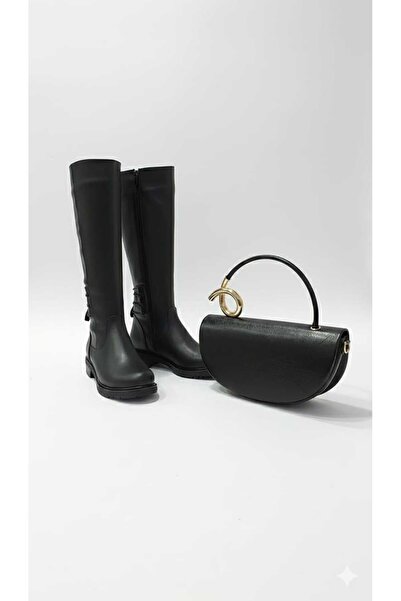 DYG STORE Stylish Modern Ankle Boot with Laces and Bag Combination