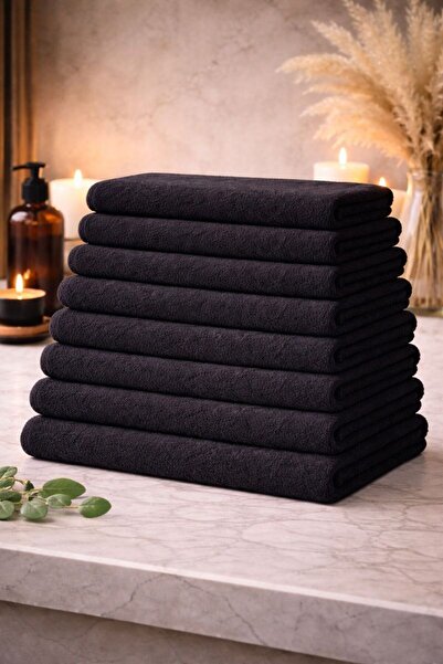 Elaganya 8 ΤΕΜΑΧΙΑ Μαύρες βαμβακερές πετσέτες μπάνιου από βαμβάκι για σπα ξεν...