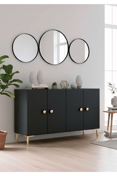 YUMEDİ DESİGN KA1204A - SQUAREL KONSOL, TV SEHPASI, ÇOK AMAÇLI DOLAP ve KAHVE...