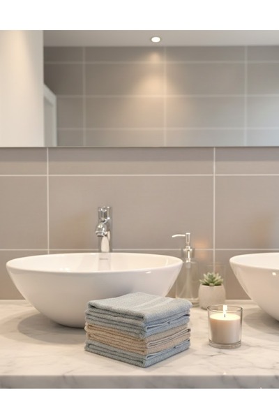 Monochrome Tekstil 12’li %100 Pamuk (50x90 cm) Sertleşmeyen Yumuşak Dokulu Havlu