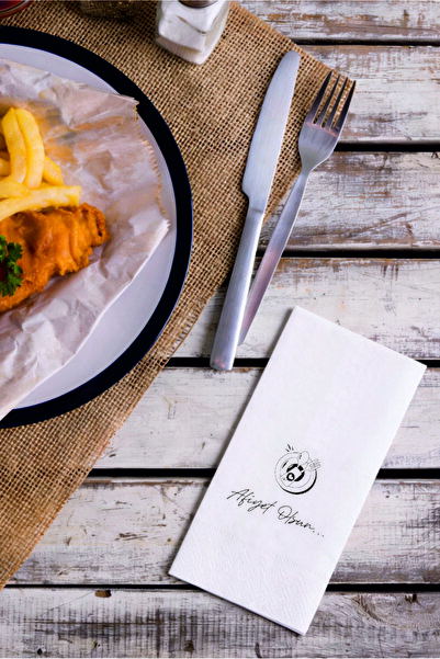 Baskı Adresi Matbaa & Promosyon Baskılı Servis Peçetesi Sade Sunum 20'li Paket