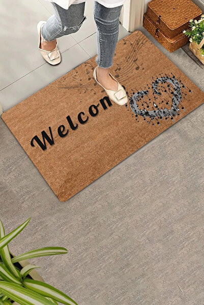 Valerine Life Mop de bun venit pentru ușă cu note muzicale inimă 45x70cm