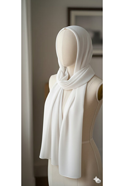 karanfil شال شيفون أبيض فاتح للنساء من تيستيور