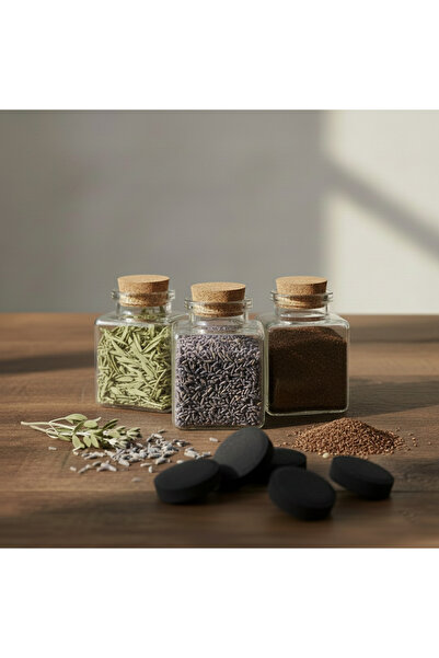 Nomad Dökme Tütsü Seti - 3 Çeşit Bitki + 10 Adet Tablet Kömür - Adaçayı Lavan...