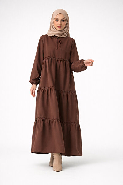 HAKKE فستان حجاب برباط وياقة للنساء