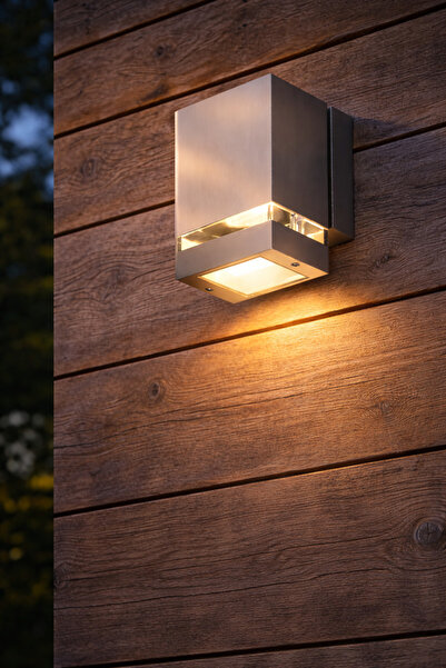 Horoz Electric Duvar Aplik Dış Mekan Paslanmaz Çelik Saten Nikel Ip44 Ampüllü