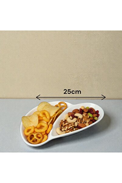 cc bin shihon Two-section white melamine appetizer plate, shatter-resistant, dishwasher safe