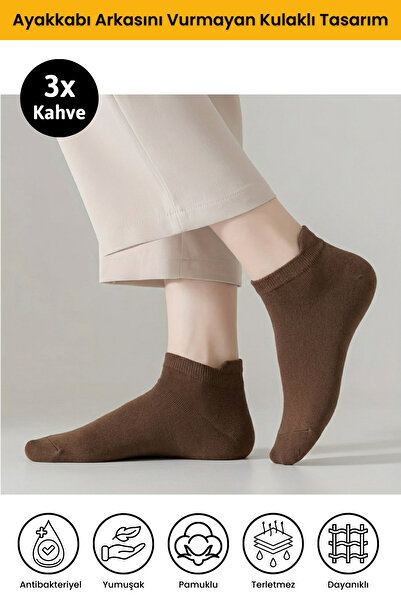 Dore Original 3 Pairs of Ear Comfort Model Sweat-Absorbent Sports Shoes Sneaker Premium Cotton Booties Socks