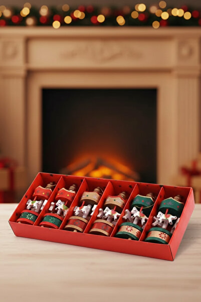 yusa stores Set de 6 figurine decorative pentru pomul de Crăciun, cu caruselă