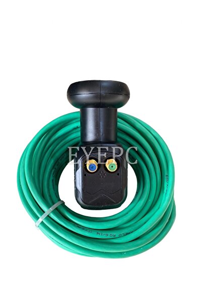 EYEPC 2 Li Lnb Elenbi 30 Metre Rg6-u6 Uydu Çanak Anten Kablosu F Konnektör He...