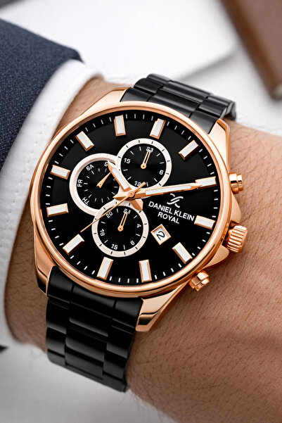 Daniel Klein Erkek Kol Saati Takvimli Çelik Kordon Bileklik Hediyeli Siyah sd...