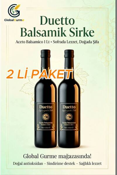 Duetto Balsamik Sirke (Aceto Balsamico italyan balzamik sirke ) 1 Lt x 2 Adet...