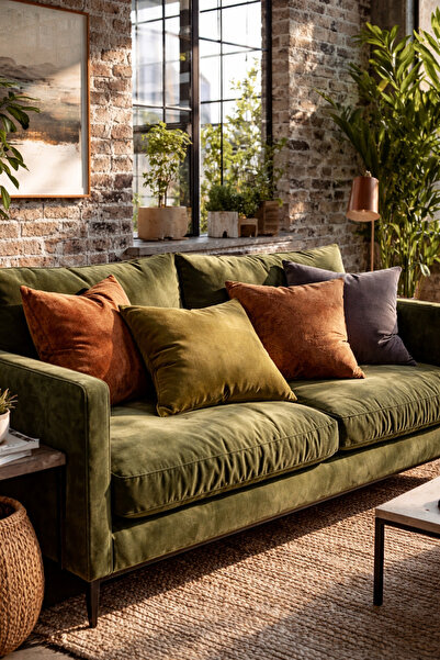 Alacastore Düz Renk 4'Lü Kadife Kırlent Kılıfı Seti