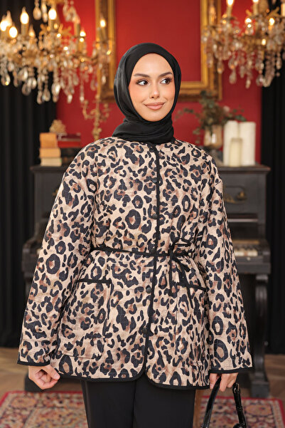 İmajButik Μπουφάν με κουμπωτά με σχέδιο βιζόν