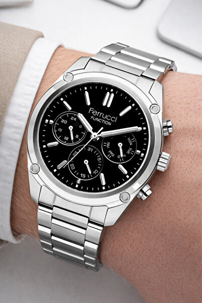 Ferrucci Function Erkek Kol Saati Gümüş Renk Çelik Kordon&Kasa 3 ATM Suya Dayanıklılık zmfer041