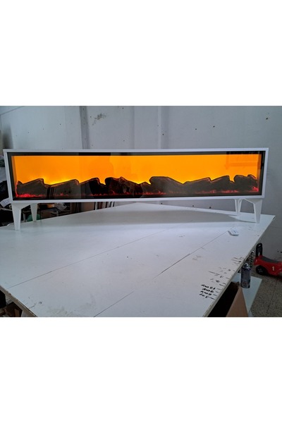 Butik Tv Sehpası Full Şömineli 170cm Bluetootlu Ses Sistemi 3 Farklı Yanma Çe...