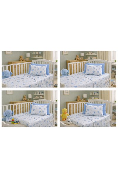 vionetta 100% Cotton Ranforce Baby Duvet Cover Set |   Elasticized Sheet |   4 Pieces |   100 X 150