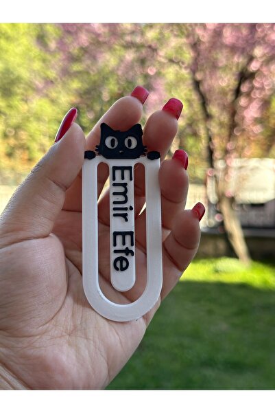 Fcloud İsme Özel - Kitap Ayracı Kedili