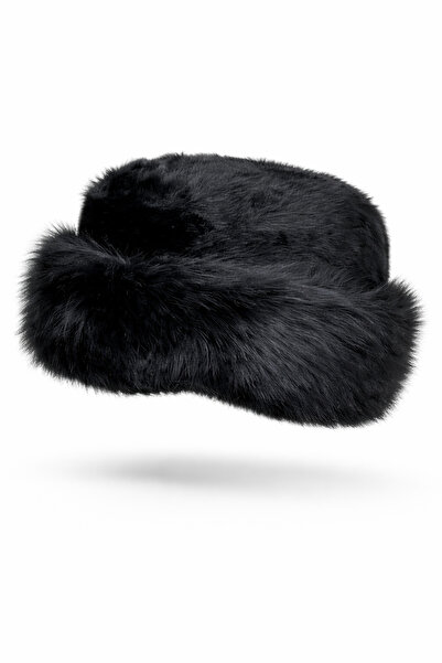 Külah Pălărie rotundă din blană artificială - Pălărie neagră de iarnă Boho Bu...