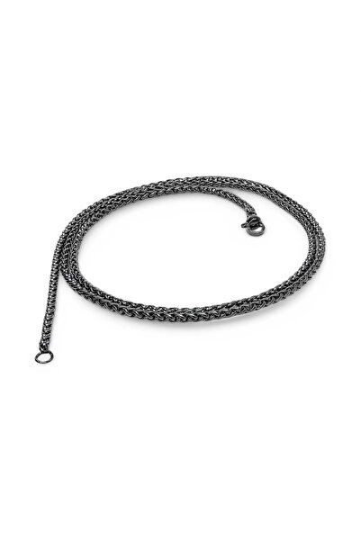 FM قلادة من الفولاذ باللون الأسود من تصميم مونكوك 2.5 ملم 3351CEK013