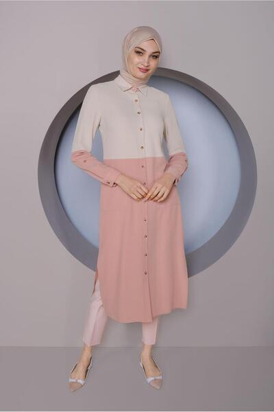 Alvina 2 Color Tunics with Buttons 41391