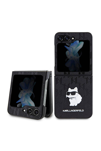 Karl Lagerfeld حافظة متوافقة مع هاتف Galaxy Z Flip 5، مرخصة من كارل لاغرفيلد ...