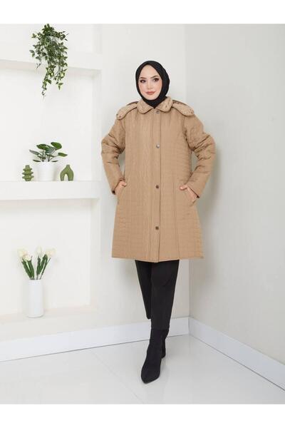ESLEMNUR 90 cm Quilted Coat with Velbro Insulation Inside