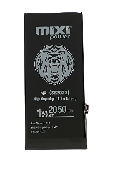 mixipower iPhone Se 2022 Uyumlu Yüksek Kapasiteli Batarya, Pil Sağlığı Yüzdes...
