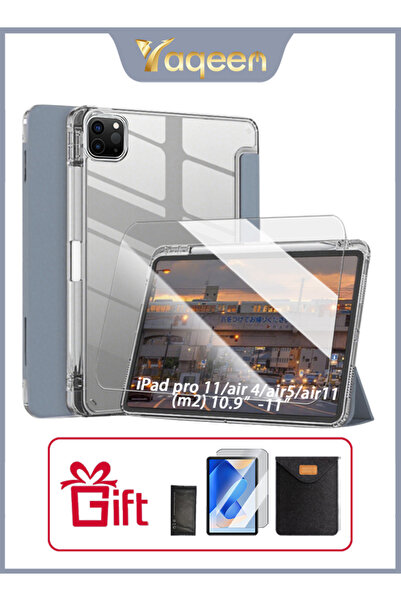 yaqeen غطاء حامل ثلاثي الطي لجهاز iPad Air 11 بوصة (M2) وiPad Pro 11 بوصة (الجيل الأول/الثاني/الثالث/الرابع)