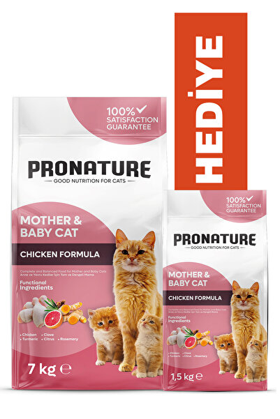 Pronature Mother&Baby Cat Tavuklu Anne ve Yavru Kedi Maması 7 Kg-0 - 1 Yaş-Hayır