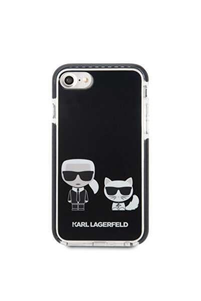 Karl Lagerfeld Case for iPhone 7 Edges Black Silicone K&C Design Cover
