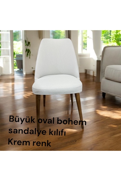 NEFİS HOME buyok Oval Sandalye Kılıfı ,sandalye Örtüsü bohem jakarli ,yıkanab...
