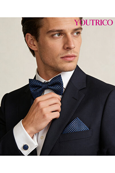 Youtrico Suit Bow Tie Handkerchief Cufflink-Premium Handmade 3-Piece