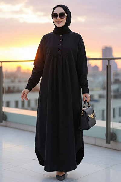 Neva Style Hijab Black Denim Dress - 19121S