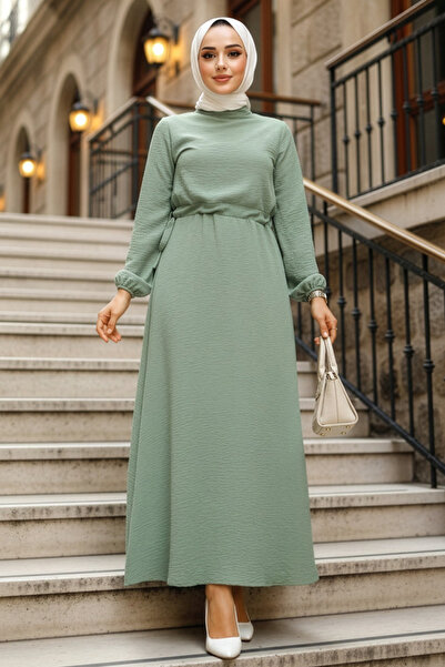 Neva Style Φόρεμα Hijab Σκούρο Μέντα 6314KMINT