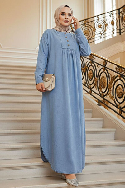 Neva Style Синя рокля Tesettür - 19121M