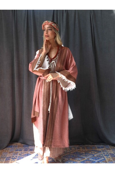 Su Koleksiyon Tarsus Kaftan Kiremit / Design Kaftan / Boho Style Kaftan
