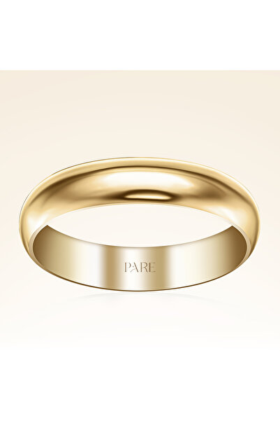 Pare Pırlanta Klasik Kalın Bombeli 4 mm Kadın Alyans