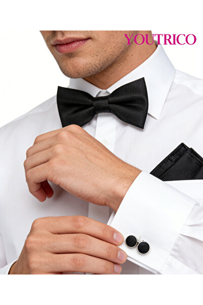 Youtrico Suit Bow Tie Handkerchief Cufflink-Premium Handmade 3-Piece