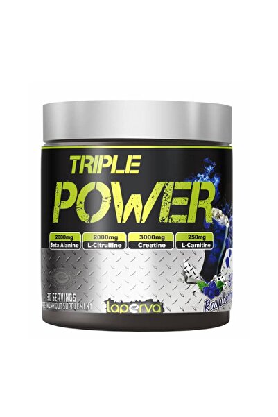 Laperva تريبل باور قبل التمرين، توت أزرق، بيتا ألانين، كرياتين، إل-كارنيتين، (300 جرام) 30 حصة