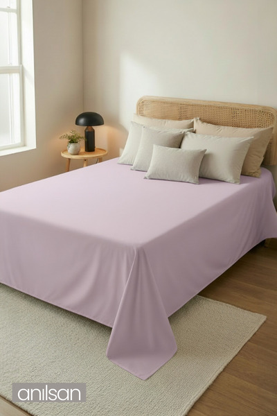 Anılsan Elastic-Free Lilac Ranforce Bed Sheet 100% Cotton Double/Single Size