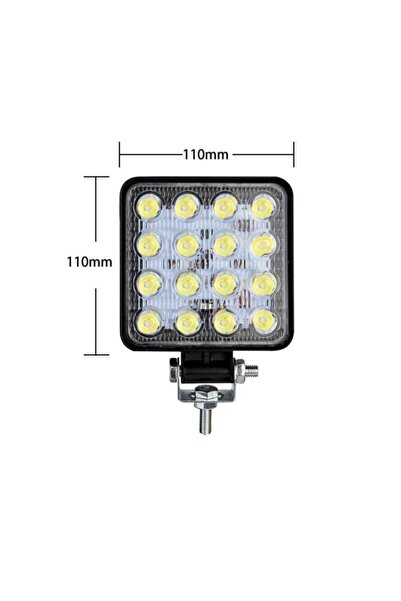 C9 E-Mark Onaylı 16 Led Kare 48W Traktör Sis ve Çalışma Lambası
