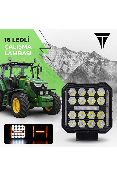 C9 Angel Çakarlı Turuncu Beyaz Gündüz Ledi Beyaz Renk Çalışma Lambası 10 Led