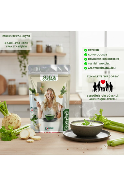 Belu Gıda Atölyesi Kereviz Çorbası 60 gr (4 Porsiyon) Pestisitsiz - Bebek, Ço...