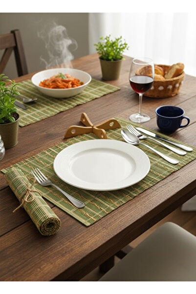 co arma مفرش أطباق بتصميم جميل قابل للطي من الاعواد مكون من قطعتين